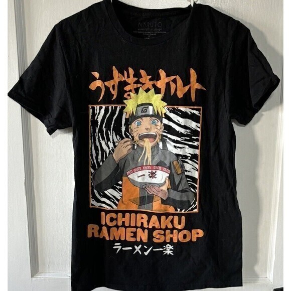 Naruto T-Shirt Men's S‎ 2007 Shippuden Collection Ichiraku Ramen Shop Black - Picture 1 of 2